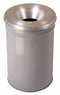 Justrite 30 gal Round Fire-Resistant Trash Can, Metal, Gray - 26630G