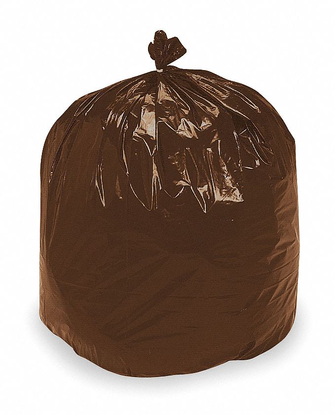 AbilityOne Recycled Material Trash Bag, 33 gal., LLDPE, Flat Pack, Black, PK 100 - 8105-01-386-2323