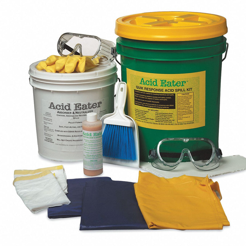 Acid Eater Battery Acid Spill Kit, Neutralizes Battery Acid, Granular, 5 gal - 1006-001