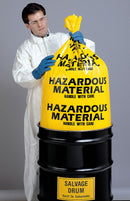 Yellow Hazardous Material Bag, Contractor Strength Rating, Flat Pack, 24 PK - 17-911