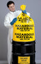 Top Brand Hazardous Waste Bags, 30 gal., Polyethylene, Yellow, Hazardous Material, Handle with Care - 17-912