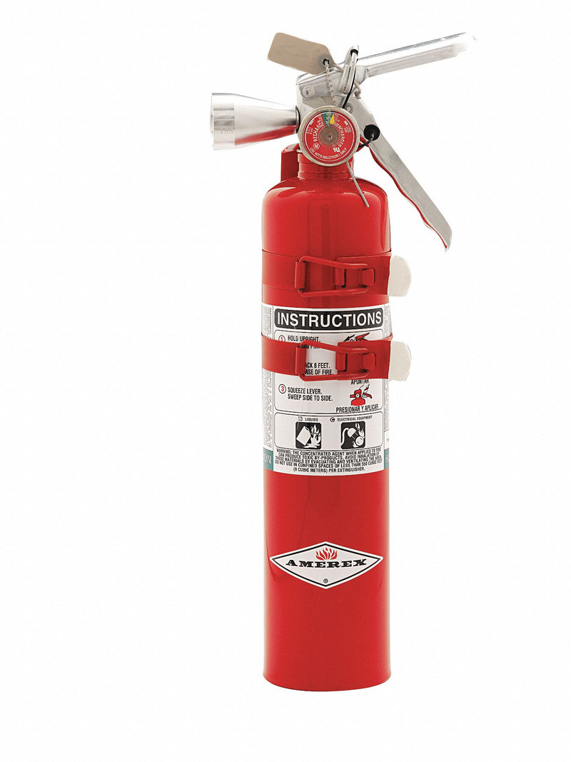 Amerex Fire Extinguisher, Halotron, HydroChloroFluoroCarbon, 2.5 lb, 2B:C UL Rating - B385TS