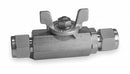 Ham-Let Ball Valve, 316 Stainless Steel, Inline, 1-Piece, Tube Size 1/4 in - H-700-SS-L-1/4-BH