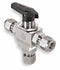 Ham-Let Mini Ball Valve, 316 Stainless Steel, 3-Way, 1-Piece, Tube Size 3/8 in - H-6800-SS-L-3/8-ICST