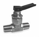 Ham-Let Mini Ball Valve, Brass, Inline, 1-Piece, Pipe Size 1/4 in, Connection Type MNPT x MNPT - H-1280-B-N-1/4