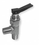Ham-Let Ball Valve, Brass, Angle, 1-Piece, Pipe Size 1/4 in, Connection Type MNPT x MNPT - H-1280-B-N-1/4-A