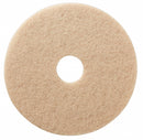 Tough Guy 13 in Non-Woven Polyester Fiber Round Burnish Pad, 1500 to 3000 rpm, Tan, 5 PK - 402W41