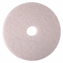 Tough Guy 17 in Non-Woven Polyester Fiber Round Buff Pad, 175 to 600 rpm, White, 5 PK - 402W50