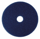 Tough Guy 19 in Non-Woven Nylon/Polyester Fiber Round Cleaning Pad, 175 to 600 rpm, Blue, 5 PK - 402W12