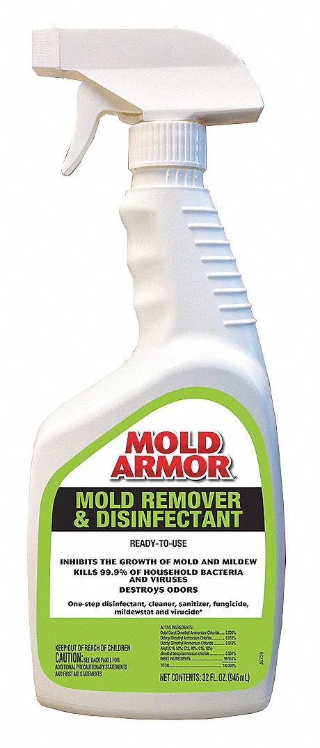 Mold Armor Mildew and Mold Remover, 32 oz. Trigger Spray Bottle, Unscented Liquid, 1 EA - FG552