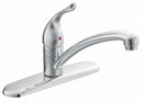 Moen Chrome, Low Arc, Kitchen Sink Faucet, Manual Faucet Activation, 1.50 gpm - 67425