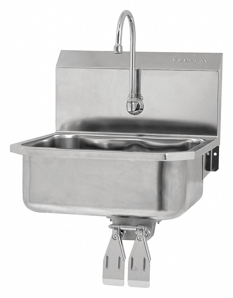 Sani-Lav Stainless Steel Hand Sink, With Faucet, Wall Mounting Type, Stainless - 505L