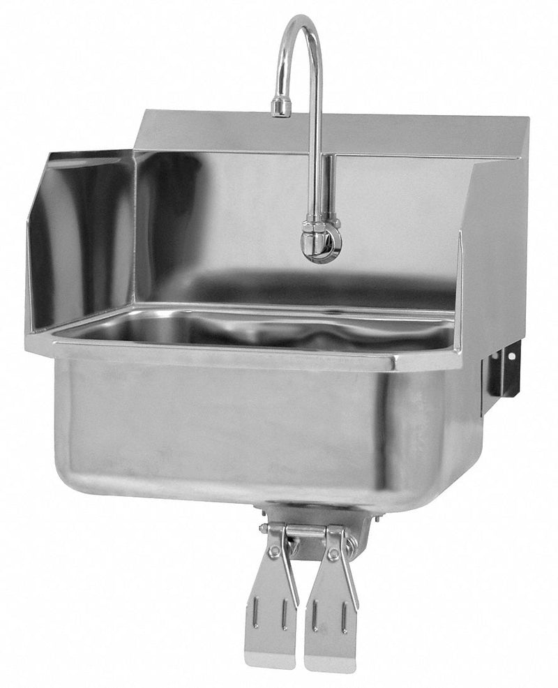 Sani-Lav Stainless Steel Hand Sink, With Faucet, Wall Mounting Type, Stainless - 507L