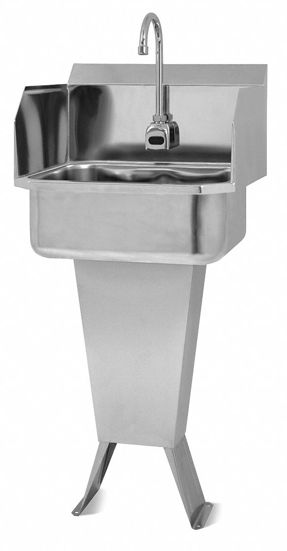 Sani-Lav Stainless Steel Hand Sink, With Faucet, Floor Mounting Type, Stainless - ES2-503L
