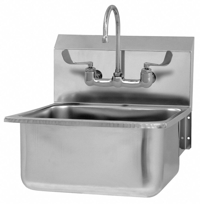 Sani-Lav Stainless Steel Hand Sink, With Faucet, Wall Mounting Type, Stainless - 525FL