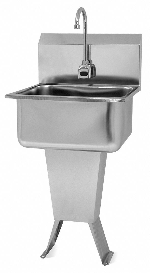 Sani-Lav Stainless Steel Hand Sink, With Faucet, Floor Mounting Type, Stainless - ES2-521L