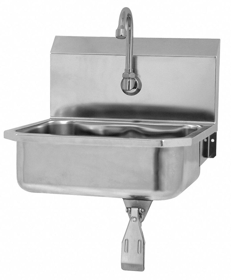Sani-Lav Stainless Steel Hand Sink, With Faucet, Wall Mounting Type, Stainless - 605L