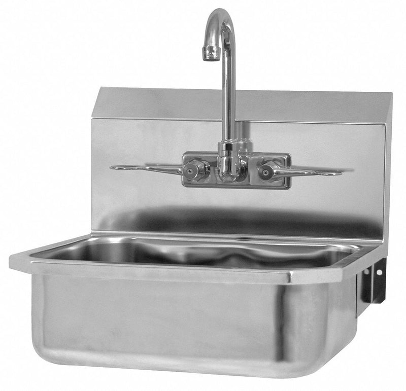 Sani-Lav Stainless Steel Hand Sink, With Faucet, Wall Mounting Type, Stainless - 605FL
