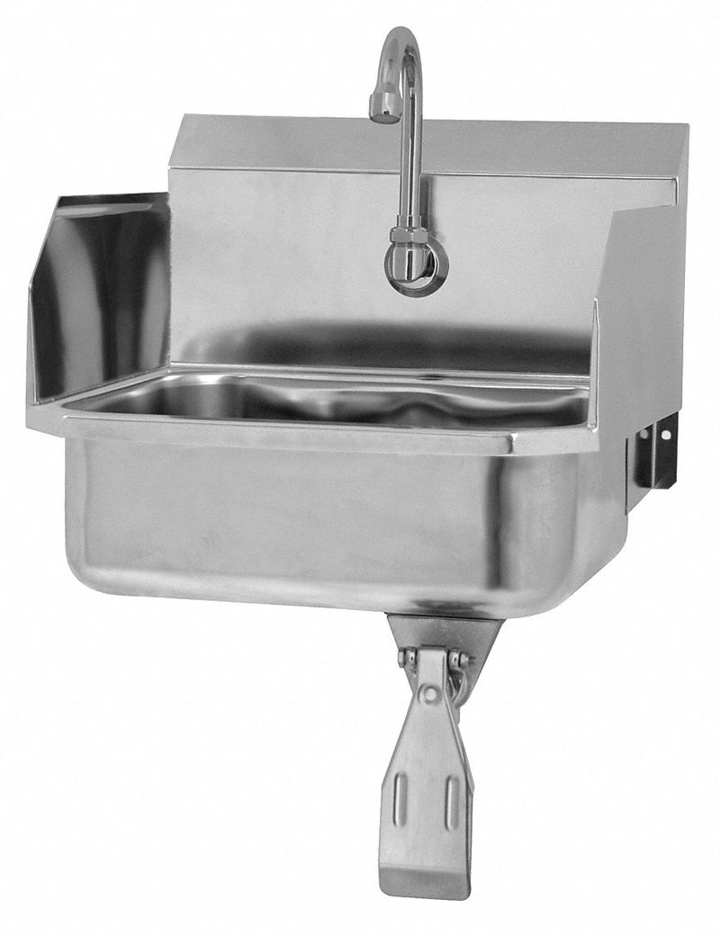 Sani-Lav Stainless Steel Hand Sink, With Faucet, Wall Mounting Type, Stainless - 607L