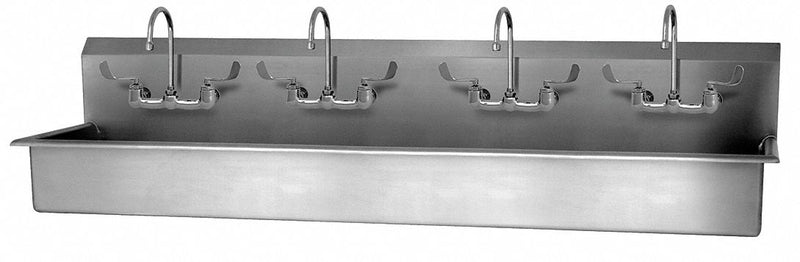 Sani-Lav Stainless Steel Wash Station, With Faucet, Wall Mounting Type, Stainless - 58WFL