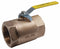 Apollo Ball Valve, Lead-Free Bronze, Inline, 2-Piece, Pipe Size 1 1/4 in, Connection Type FNPT x FNPT - 70LF14601