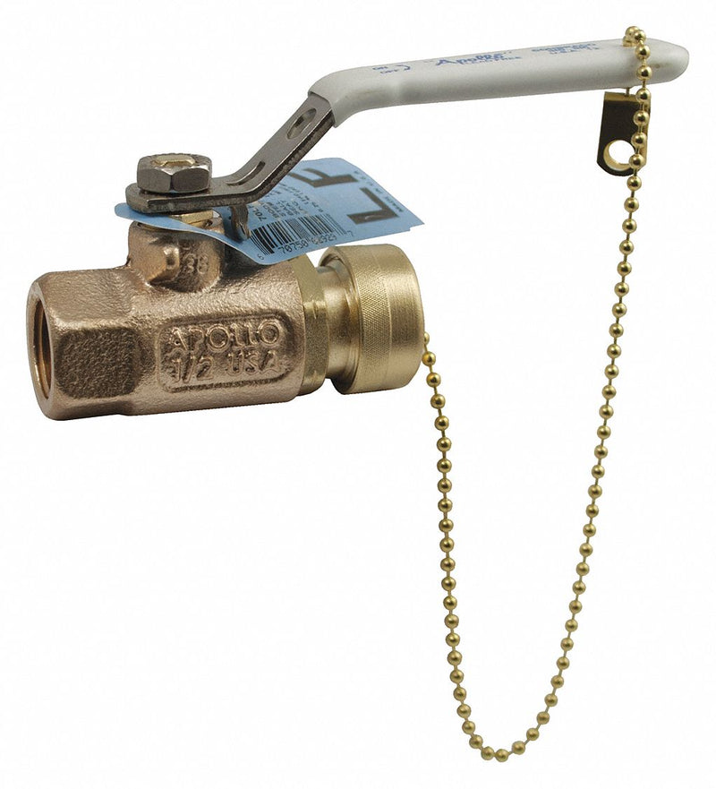 Apollo Ball Valve, Lead-Free Bronze, Inline, 2-Piece, Pipe Size 1/2 in - 70LF103HC