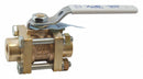 Apollo Ball Valve, Lead-Free Bronze, Inline, 3-Piece, Pipe Size 1/4 in, Connection Type FNPT x FNPT - 82LF10101