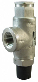 Kunkle Stainless Steel Safety Relief Valve, FNPT Inlet Type, MNPT Outlet Type - 0140-C01-ME0100