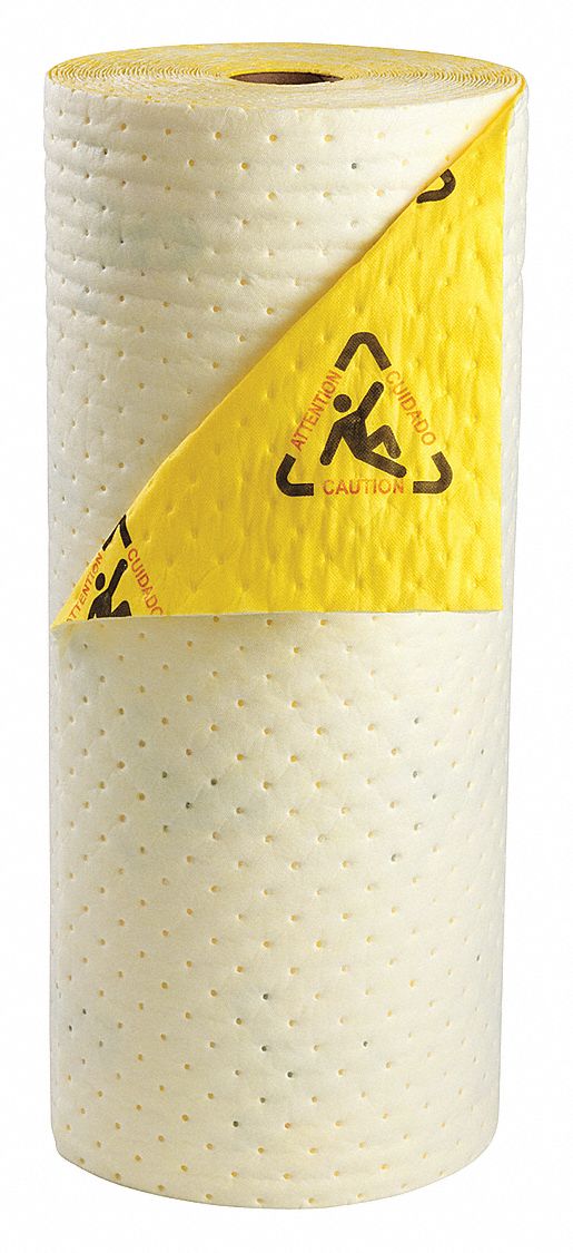 Brady 100 ft Absorbent Roll, Fluids Absorbed: Chemical, Hazmat, Heavy, 26.7 gal, 1 EA - CHBB30