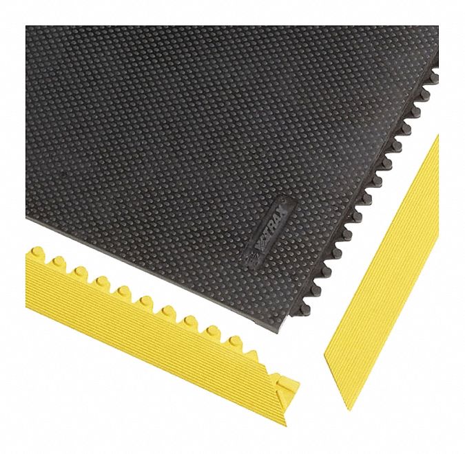 Notrax Mat Ramp Border/Female, Heavy Duty, 3 ft L, 2 in, Yellow - 041F0003YL