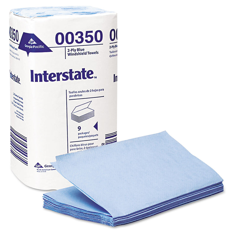 Interstate Two-Ply Singlefold Auto Care Wipers, 9 1/2 X 10 1/2, 250/Pack, 9 Packs/Carton - GPC00350