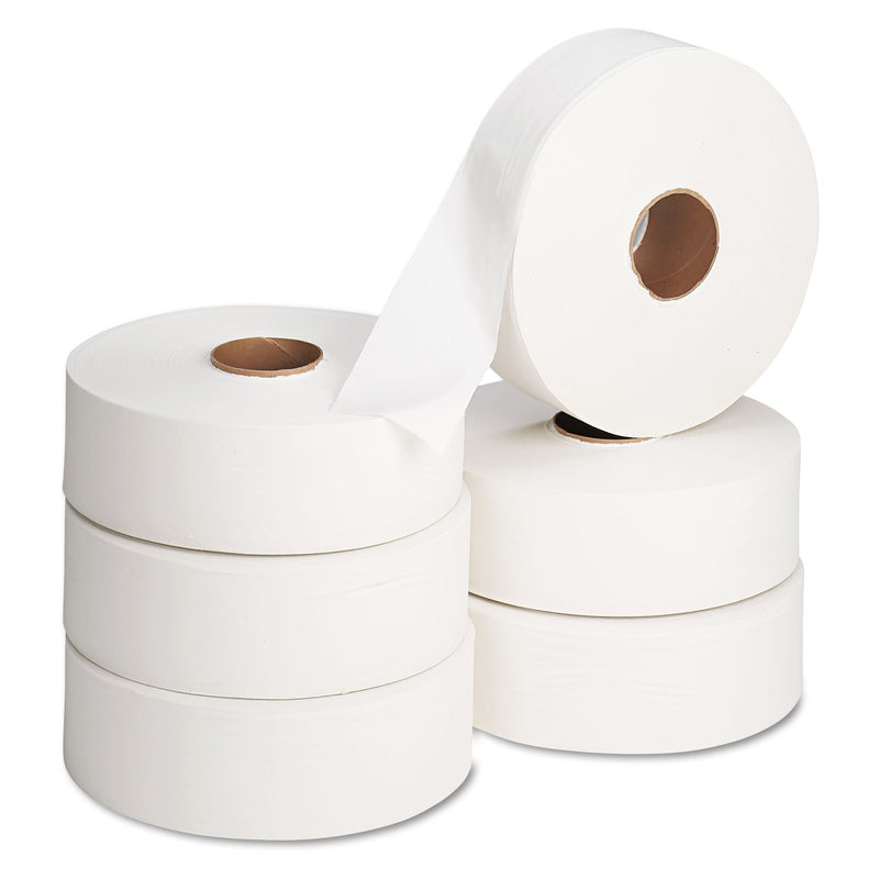 Georgia-Pacific Jumbo Roll Bath Tissue, Septic Safe, 2 Ply, White, 2000 Ft, 6 Rolls/Carton - GPC13102