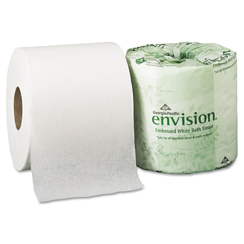 Georgia-Pacific Embossed Bathroom Tissue, Septic Safe, 1-Ply, White, 550 Sheets/Roll, 40 Rolls/Carton - GPC1984101