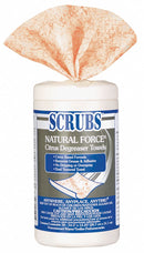 Scrubs Solvent and Degreaser Wipes, 10-1/2 x 12-1/4", Orange/White, PK 6 - 90630