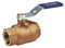 Nibco Ball Valve, Bronze, Inline, 2-Piece, Pipe Size 1 1/4 in, Connection Type FNPT x FNPT - T58570 1-1/4