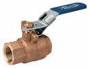 Nibco Ball Valve, Bronze, Inline, 2-Piece, Pipe Size 1 in, Connection Type FNPT x FNPT - T58570LL 1