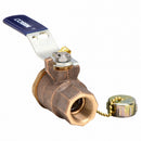 Nibco Ball Valve, Bronze, Inline, 2-Piece, Pipe Size 1/2 in, Connection Type FNPT x Hose Cap - T58570HC 1/2