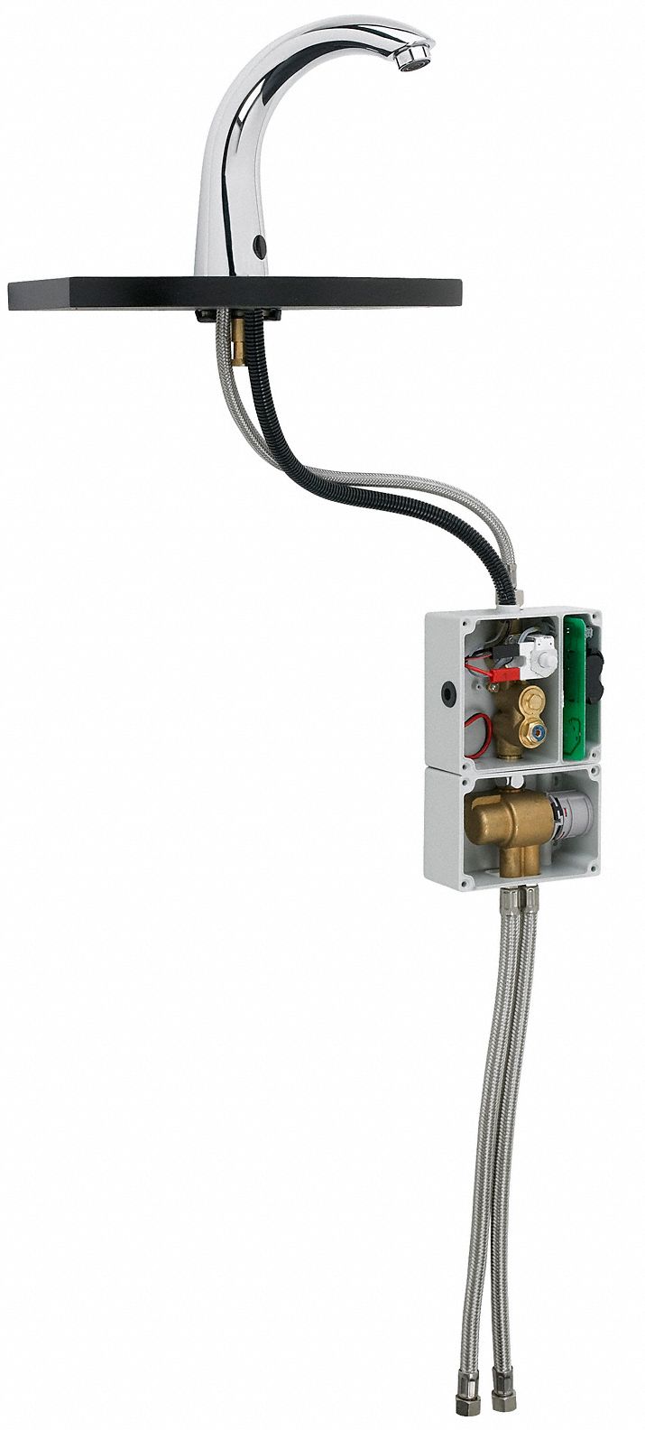 American Standard Chrome, Mid Arc, Bathroom Sink Faucet, Motion Sensor Faucet Activation, 0.5 gpm - 6055105.002