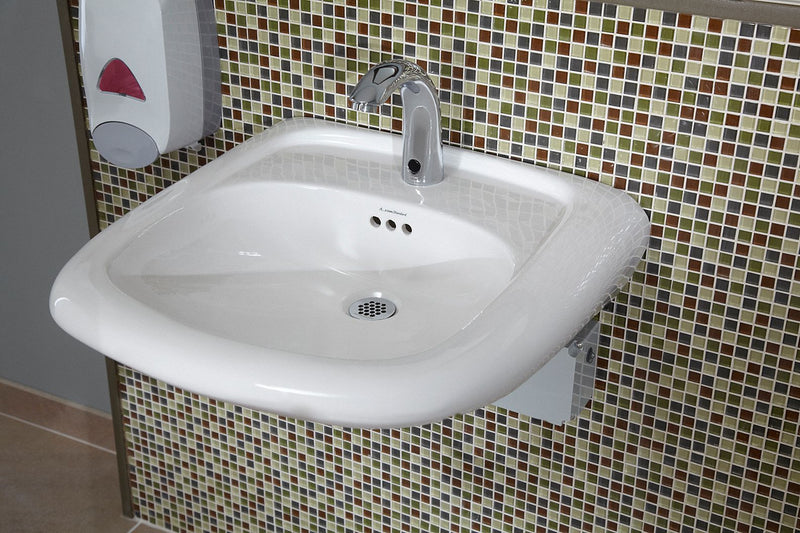 American Standard Chrome, Mid Arc, Bathroom Sink Faucet, Motion Sensor Faucet Activation, 0.5 gpm - 6055105.002