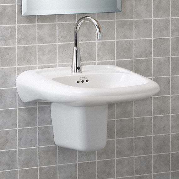 American Standard Chrome, Gooseneck, Bathroom Sink Faucet, Motion Sensor Faucet Activation, 1.5 gpm - 6055163.002