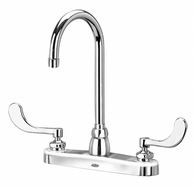 Zurn Chrome, Gooseneck, Kitchen Sink Faucet, Bathroom Sink Faucet, Manual Faucet Activation, 2.20 gpm - Z871B4-XL