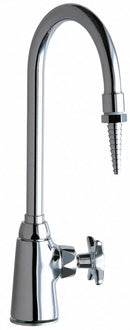 Chicago Faucets Gooseneck Laboratory Faucet, Cross Faucet Handle Type, 1.00 gpm, Chrome - 969-CTF