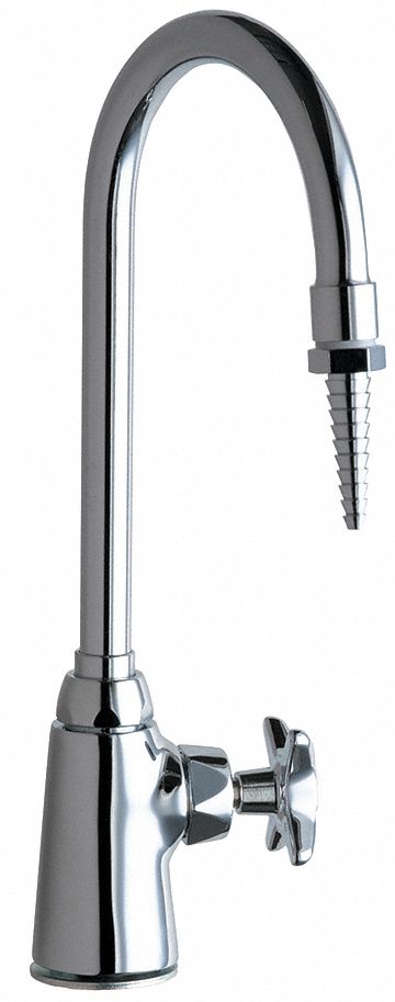 Chicago Faucets Gooseneck Laboratory Faucet, Cross Faucet Handle Type, 1.00 gpm, Chrome - 969-CTF