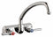 Chicago Faucets Chrome, Low Arc, Kitchen Sink Faucet, Manual Faucet Activation, 6.0 gpm - W4W-L9E1-369AB