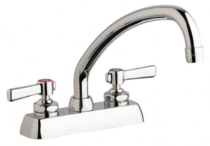 Chicago Faucets Chrome, Low Arc, Kitchen Sink Faucet, Manual Faucet Activation, 1.50 gpm - W4D-L9E35-369AB