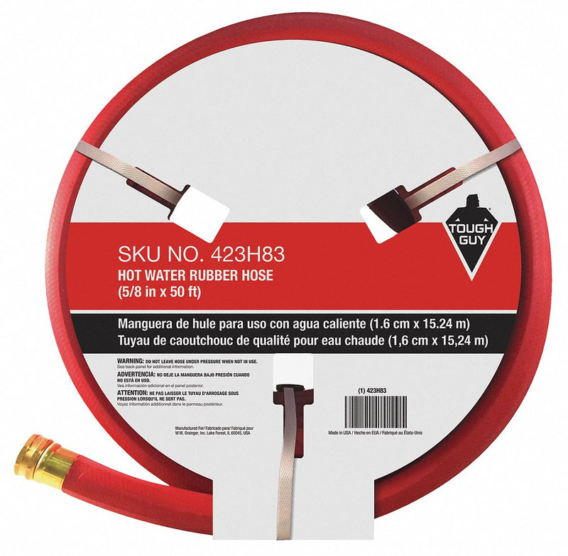 Tough Guy 423H83 - Water Hose Hot/Cold Rubber 50 ft. Red