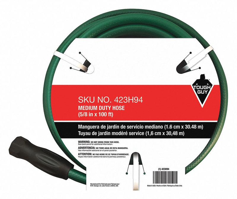 Tough Guy 423H94 - Water Hose Cold PVC 100 ft. Green