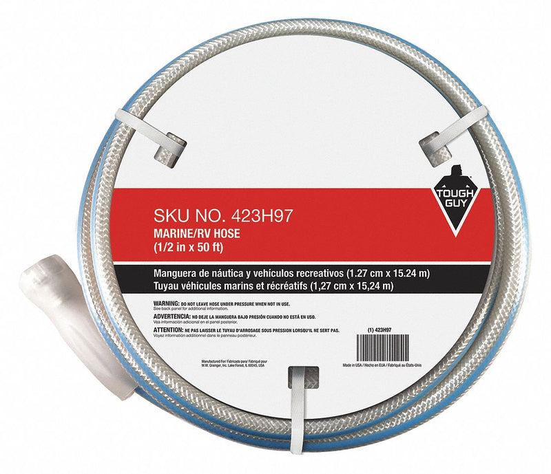 Tough Guy 423H97 - Water Hose Cold PVC 50 ft. White
