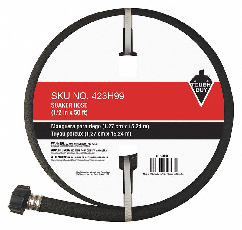 Tough Guy 423H99 - Water Hose Cold Rubber/PVC 50 ft. Black