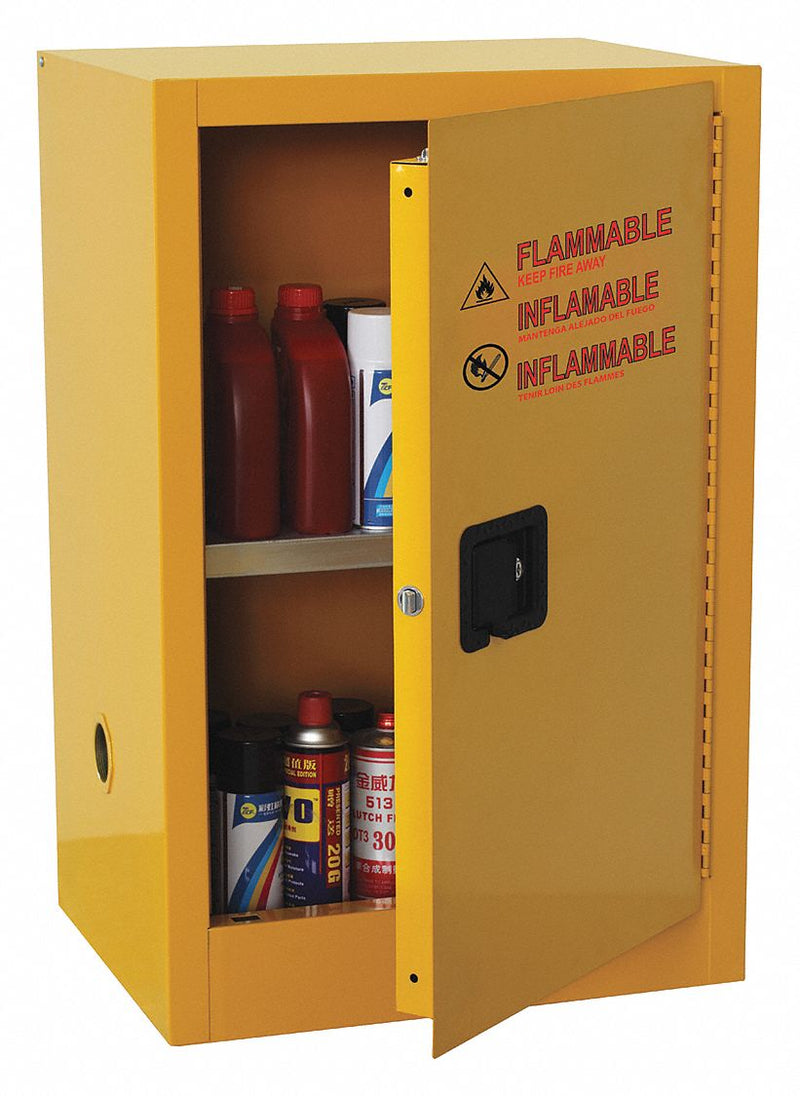 Condor 16 gal Flammable Cabinet, Manual Safety Cabinet Door Type, 44 in Height, 23 in Width - 42X496